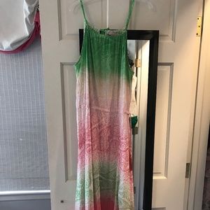 High Lo Silk Maxi Dress